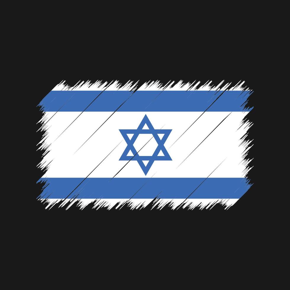 trazos de pincel de la bandera de israel. bandera nacional vector