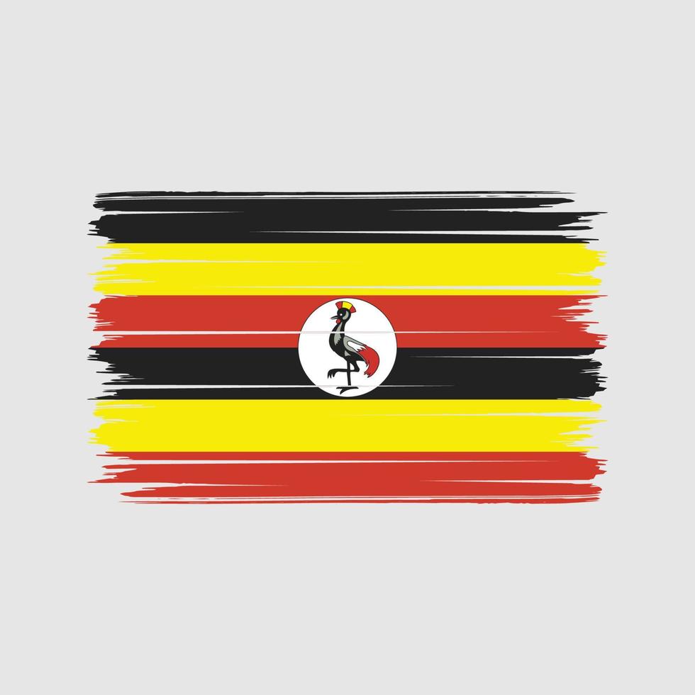 trazos de pincel de bandera de uganda. bandera nacional vector