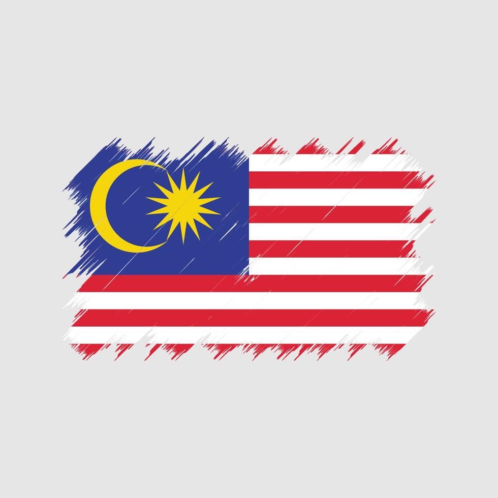 pincel de bandera de malasia. bandera nacional vector