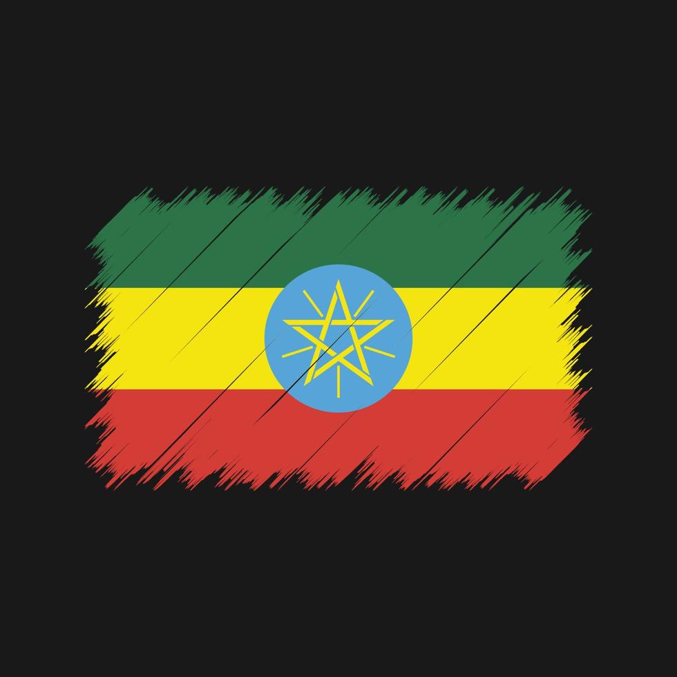 Ethiopia Flag Brush Strokes. National Flag vector