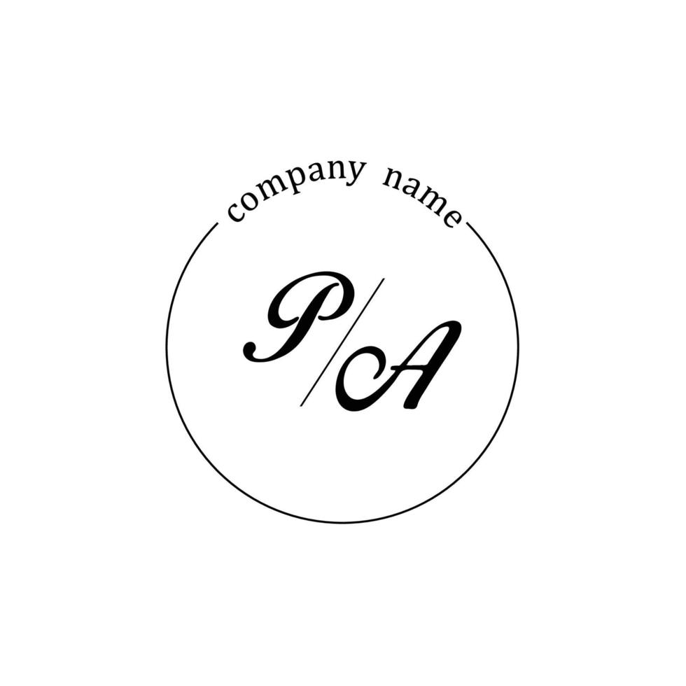Initial PA logo monogram letter minimalist vector
