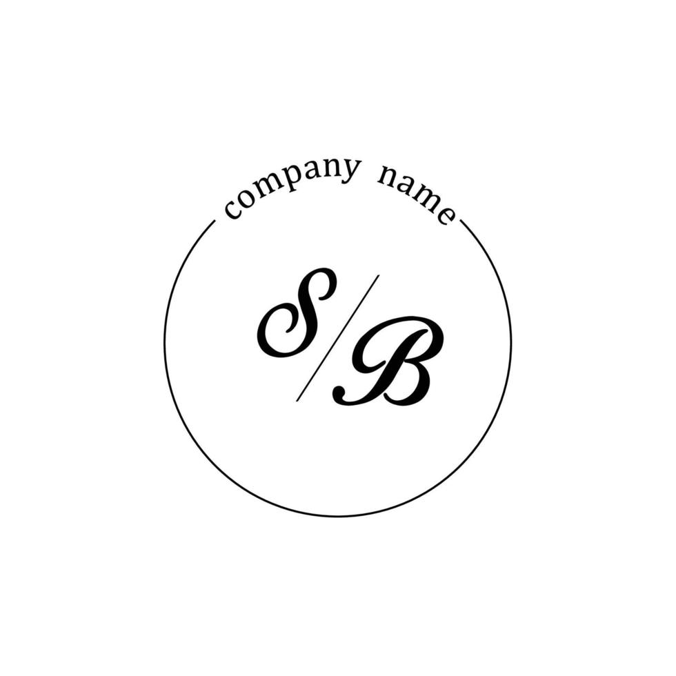 Initial SB logo monogram letter minimalist vector