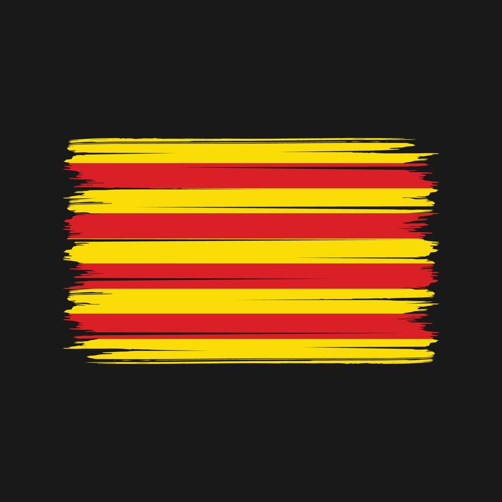 trazos de pincel de la bandera de cataluña. bandera nacional vector