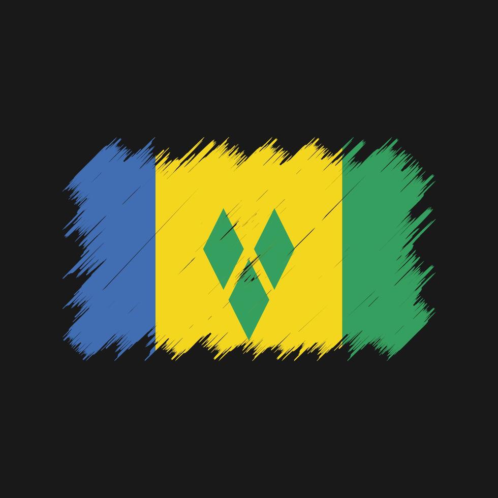 Saint Vincent and the Grenadines Flag Brush. National Flag vector