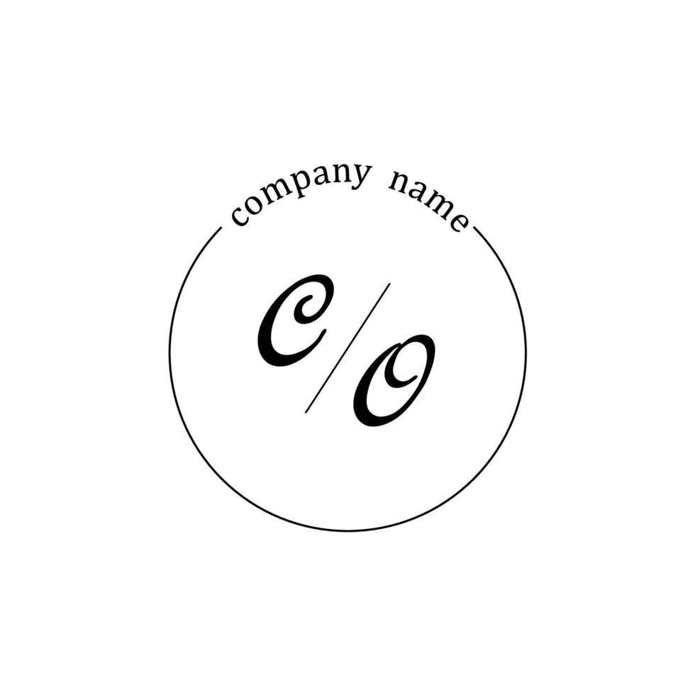 Initial CO logo monogram letter minimalist vector