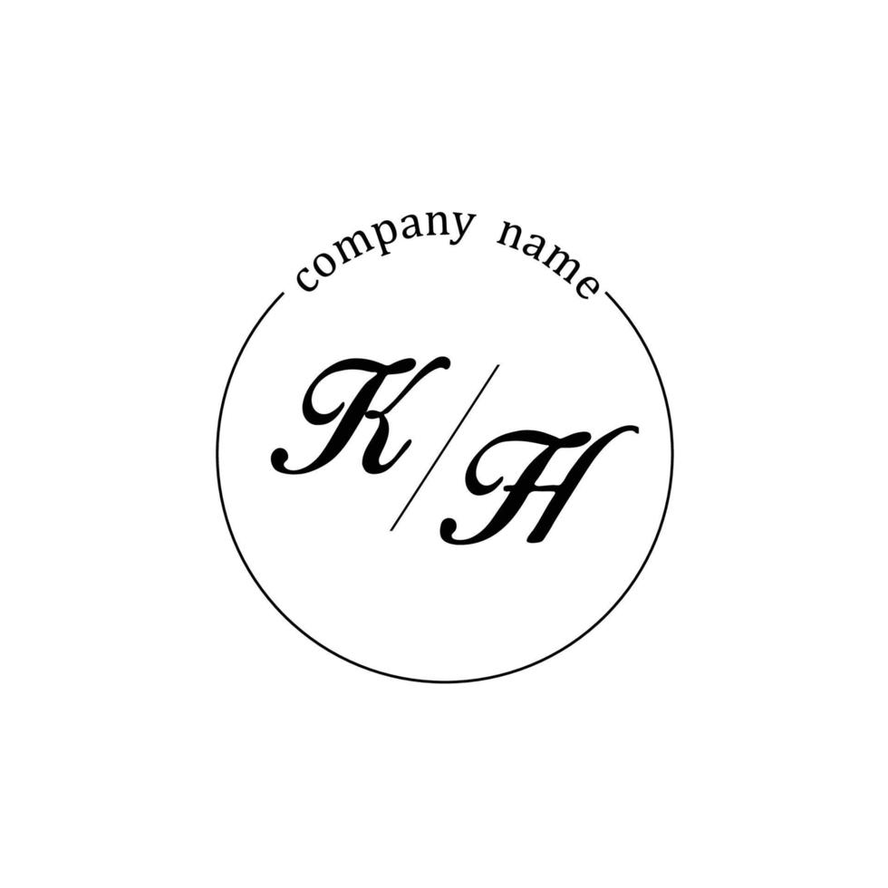 Initial KH logo monogram letter minimalist vector