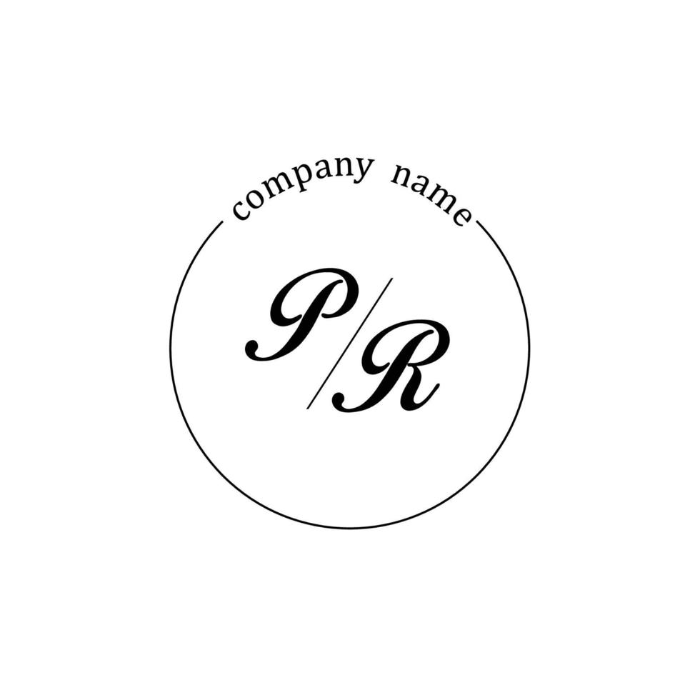 Initial PR logo monogram letter minimalist vector