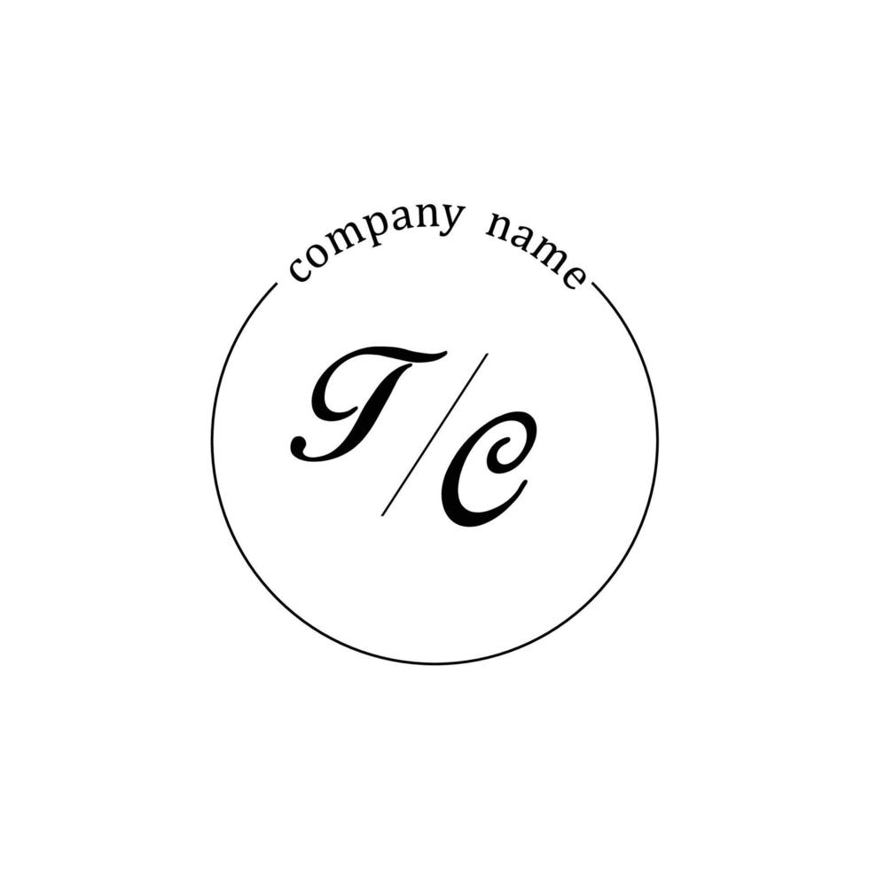 Initial TC logo monogram letter minimalist vector