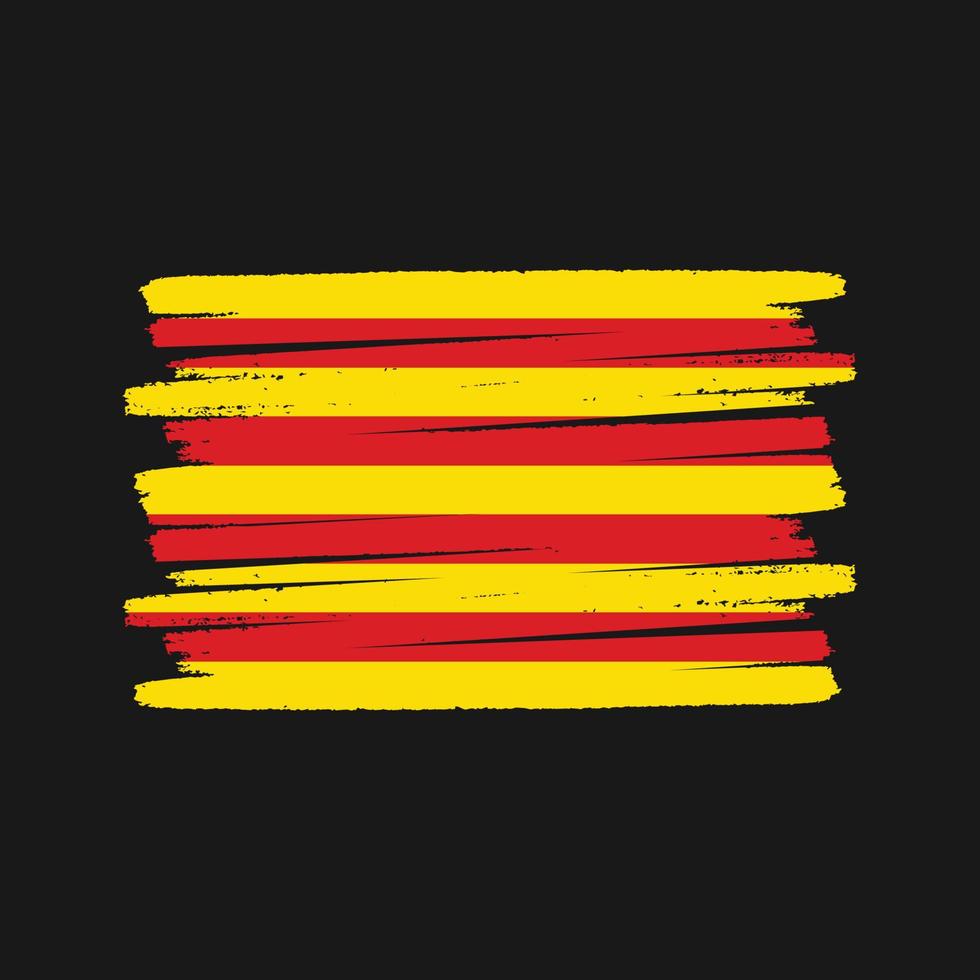 cepillo de la bandera de cataluña. bandera nacional vector