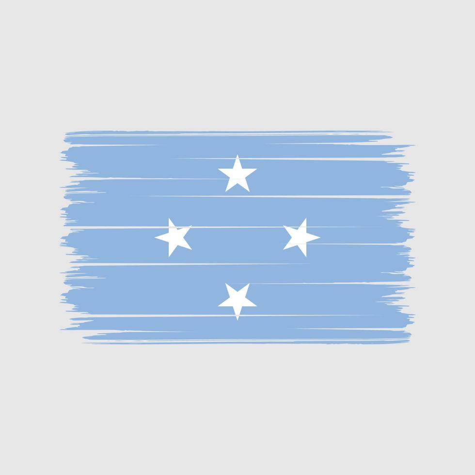 Micronesia Flag Brush Strokes. National Flag vector