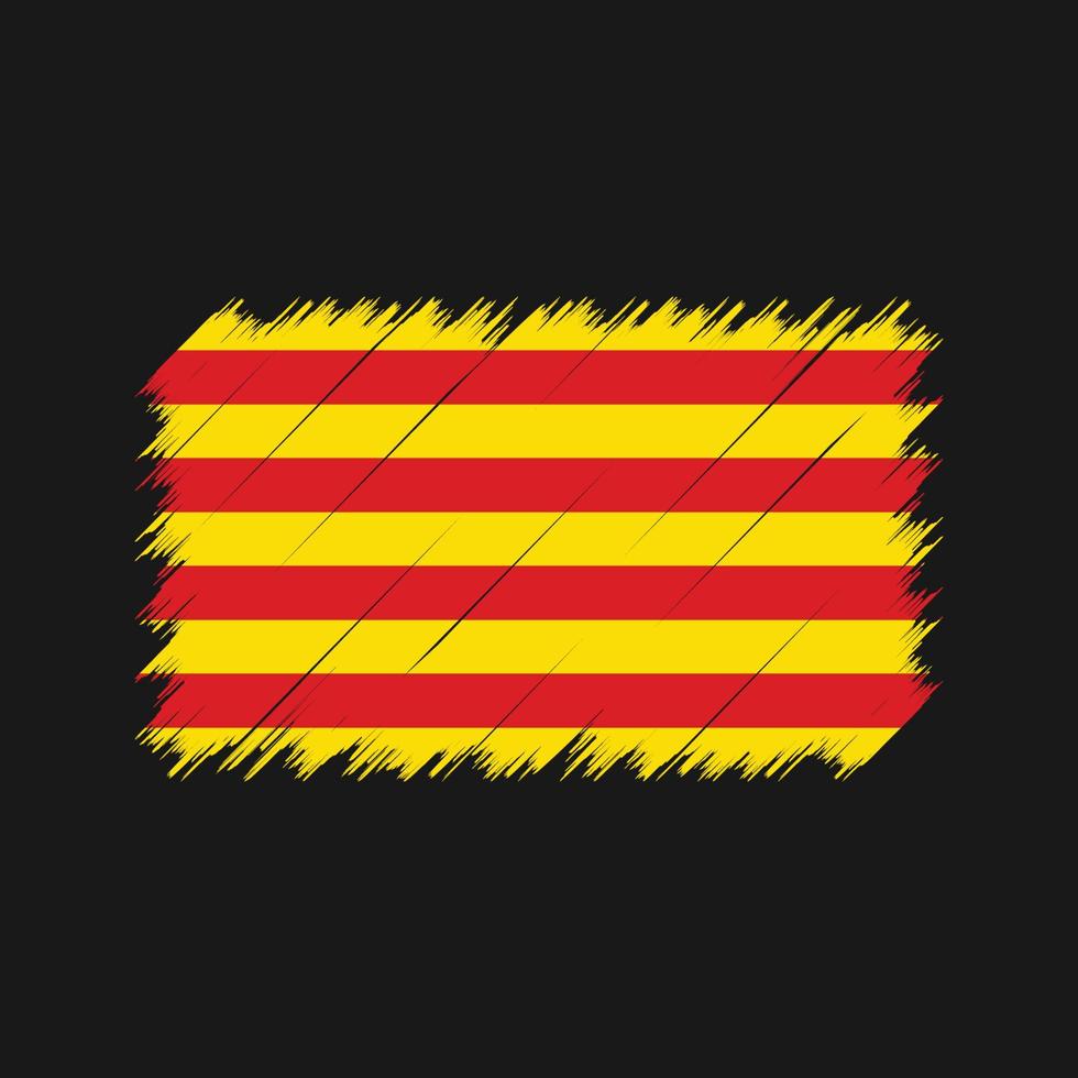 trazos de pincel de la bandera de cataluña. bandera nacional vector