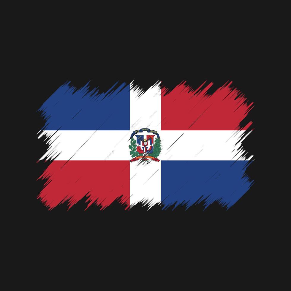 pincel de bandera de república dominicana. bandera nacional vector