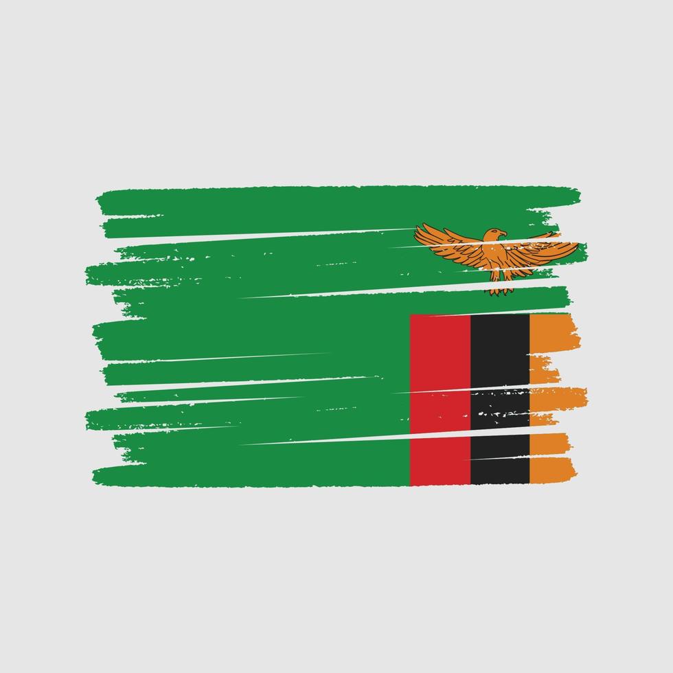 Zambia Flag Brush. National Flag vector