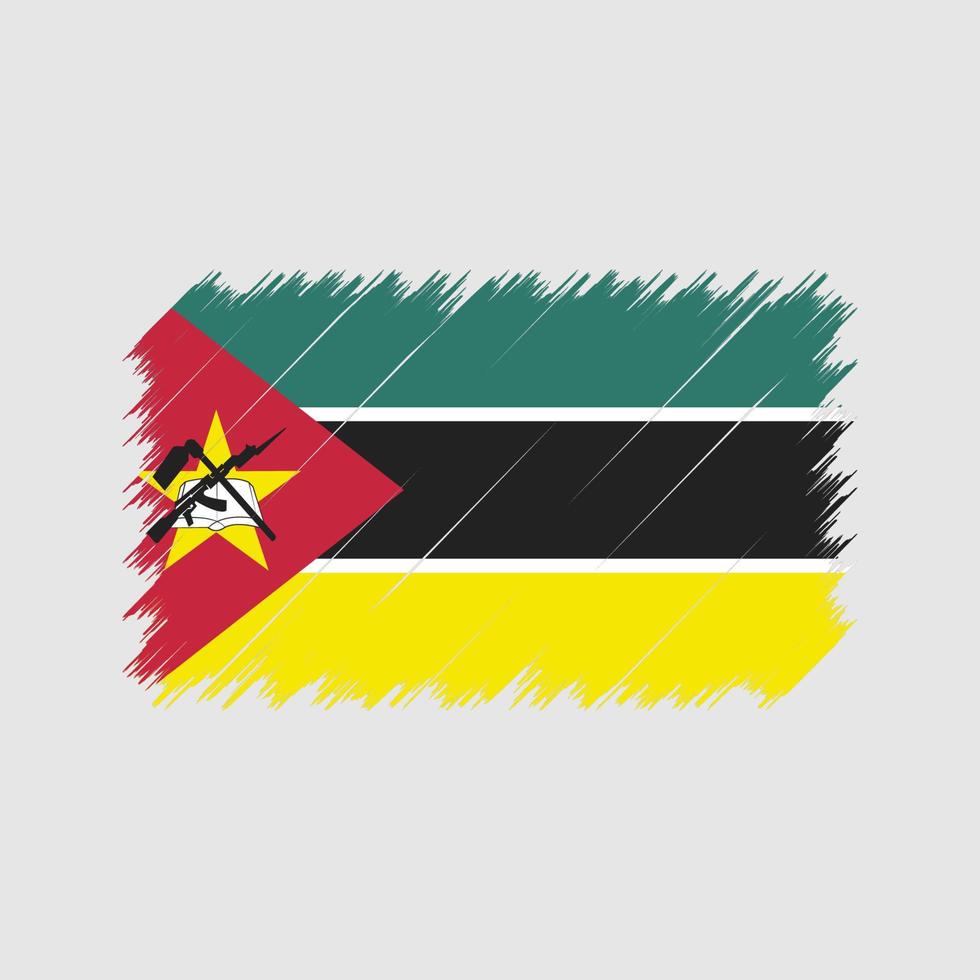 Mozambique Flag Brush Strokes. National Flag vector