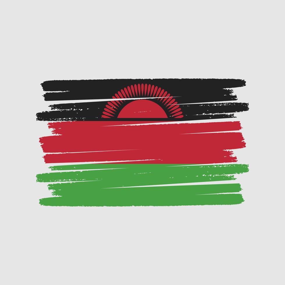 Malawi Flag Brush. National Flag vector