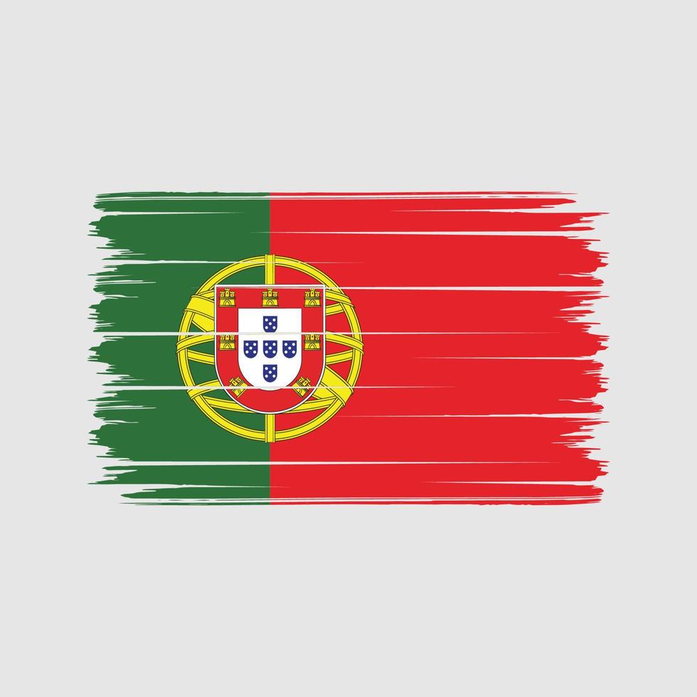 trazos de pincel de bandera portuguesa. bandera nacional vector