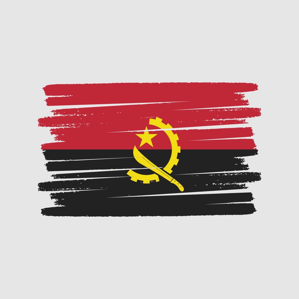 cepillo de bandera de angola. bandera nacional vector