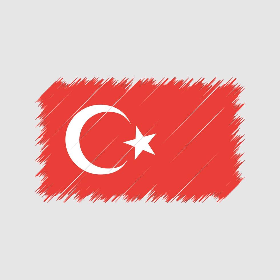 trazos de pincel de bandera de turquía. bandera nacional vector