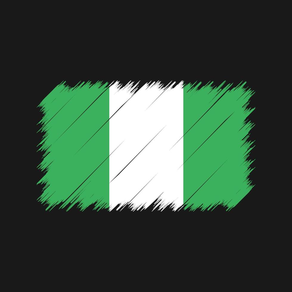 trazos de pincel de la bandera de nigeria. bandera nacional vector