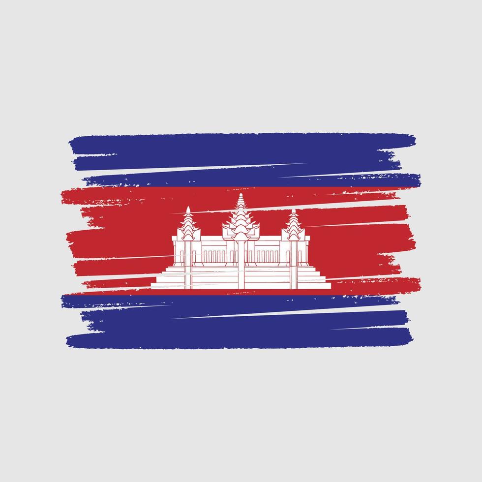 cepillo de bandera de camboya. bandera nacional vector