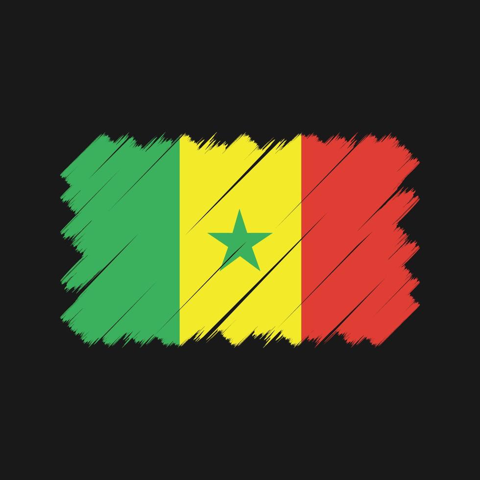 Senegal Flag Brush. National Flag vector