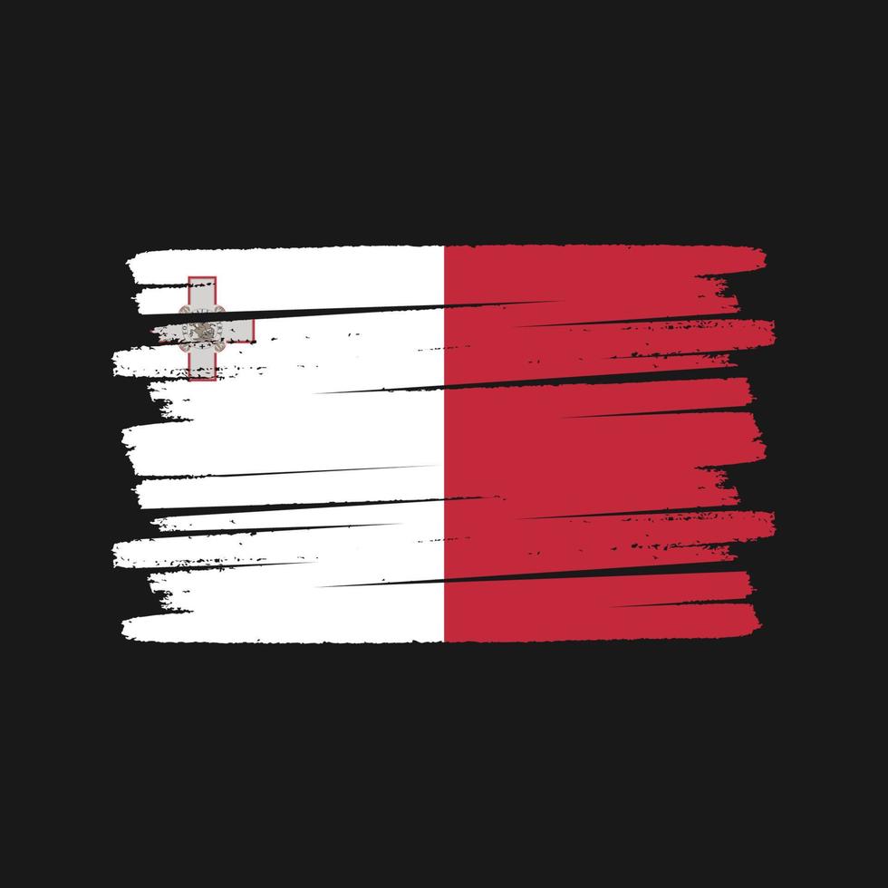 cepillo de bandera de malta. bandera nacional vector