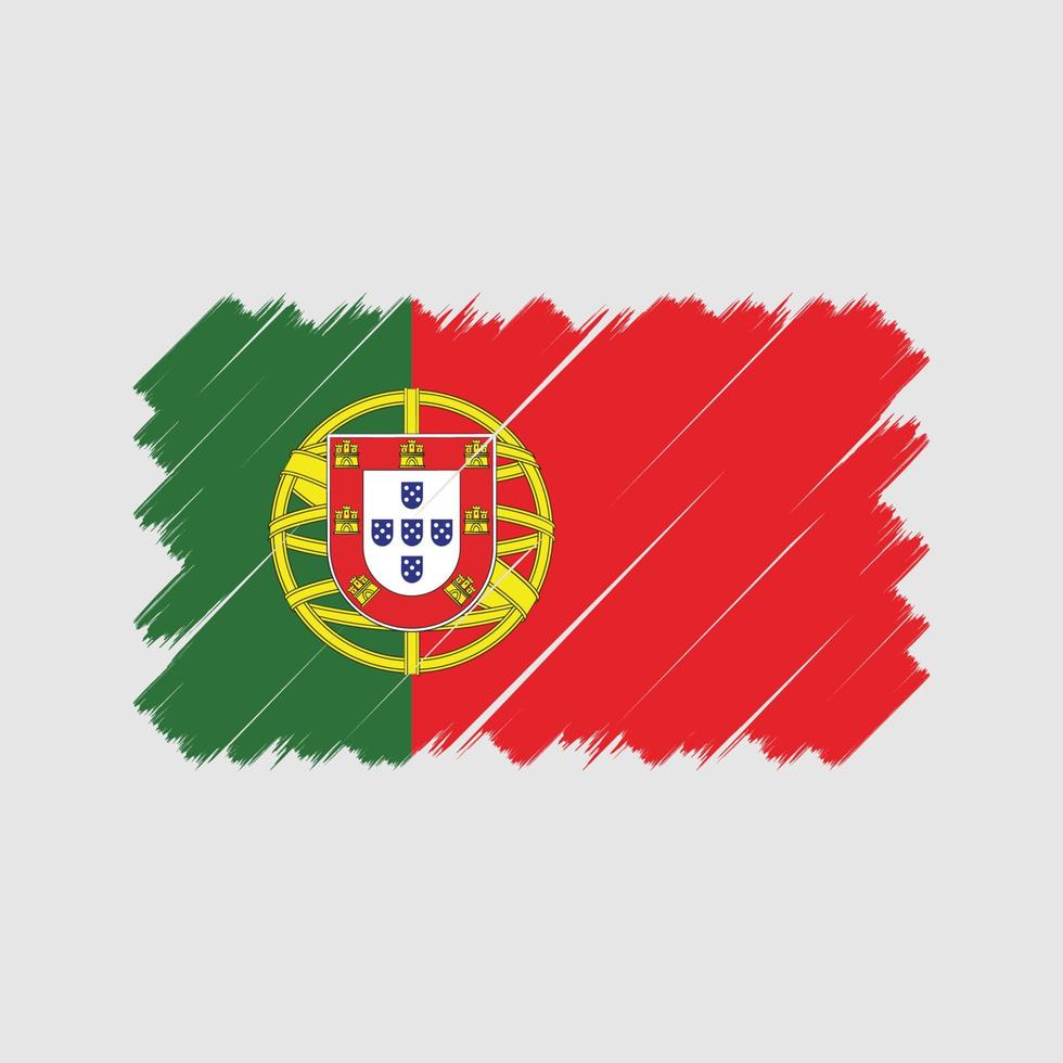 Portugal Flag Brush. National Flag vector