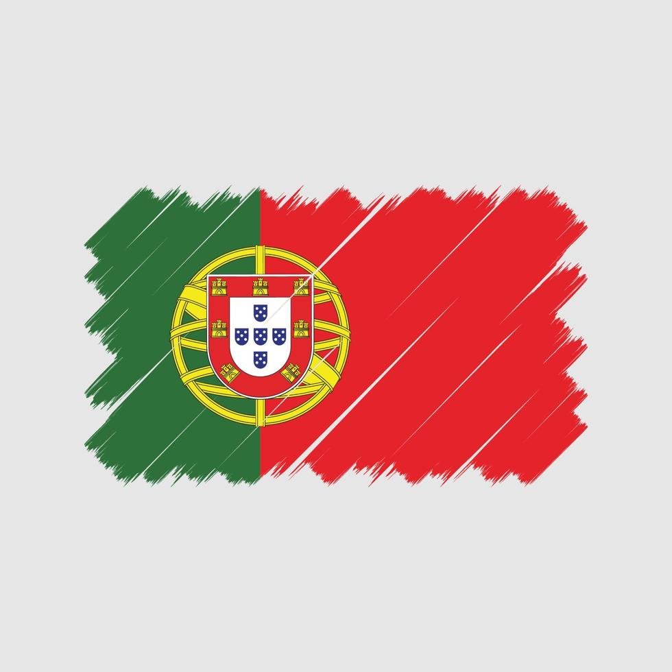 pincel de bandera portuguesa. bandera nacional vector