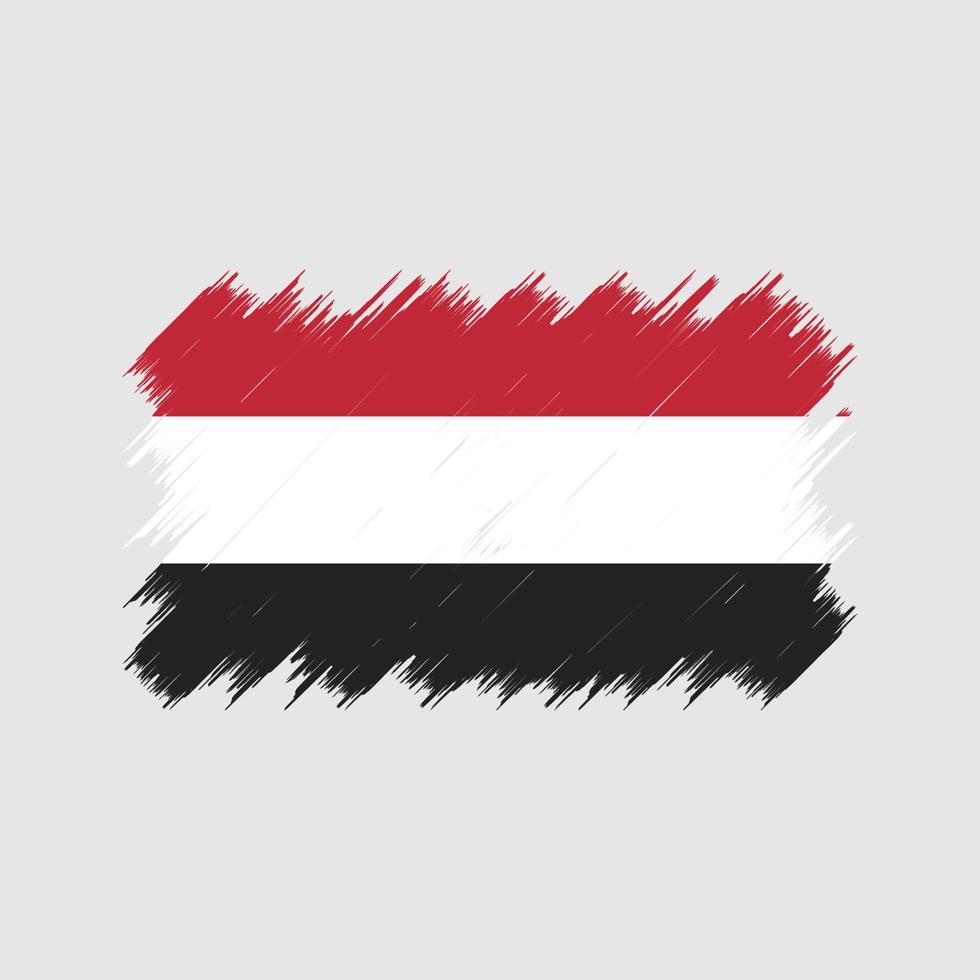 Yemen Flag Brush. National Flag vector