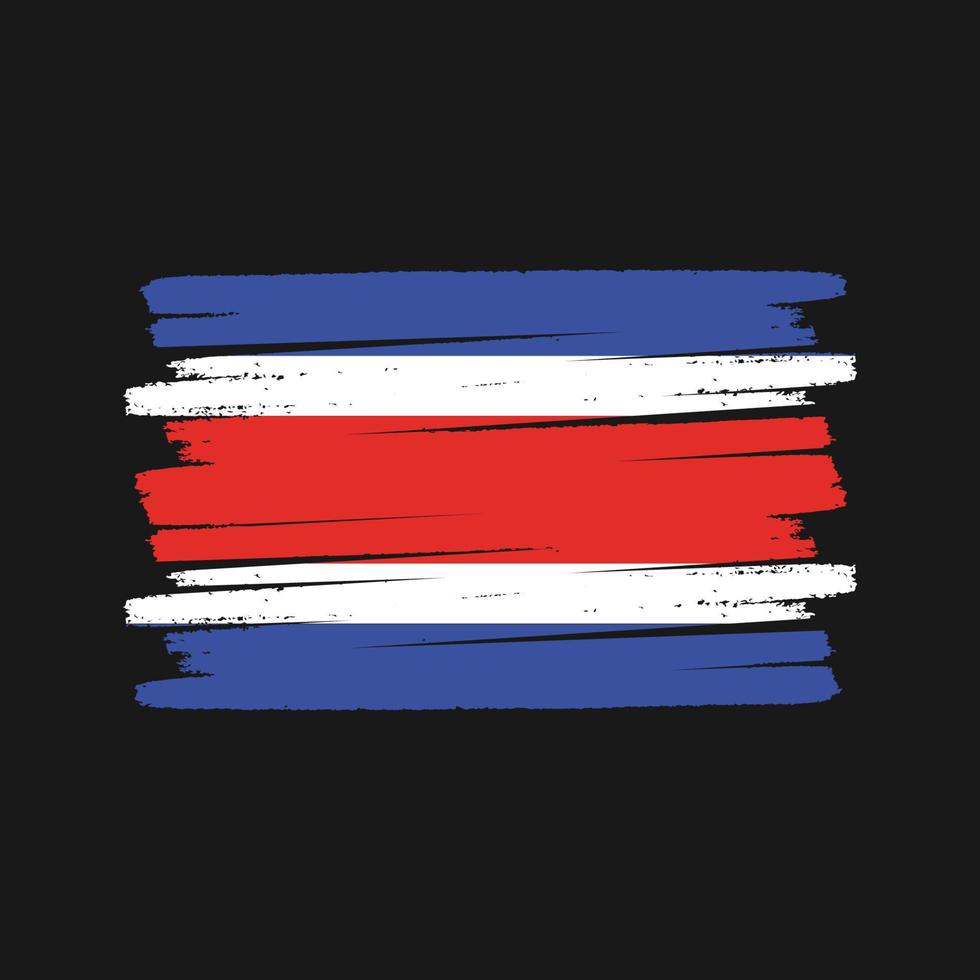 Costa Rica Flag Brush. National Flag vector