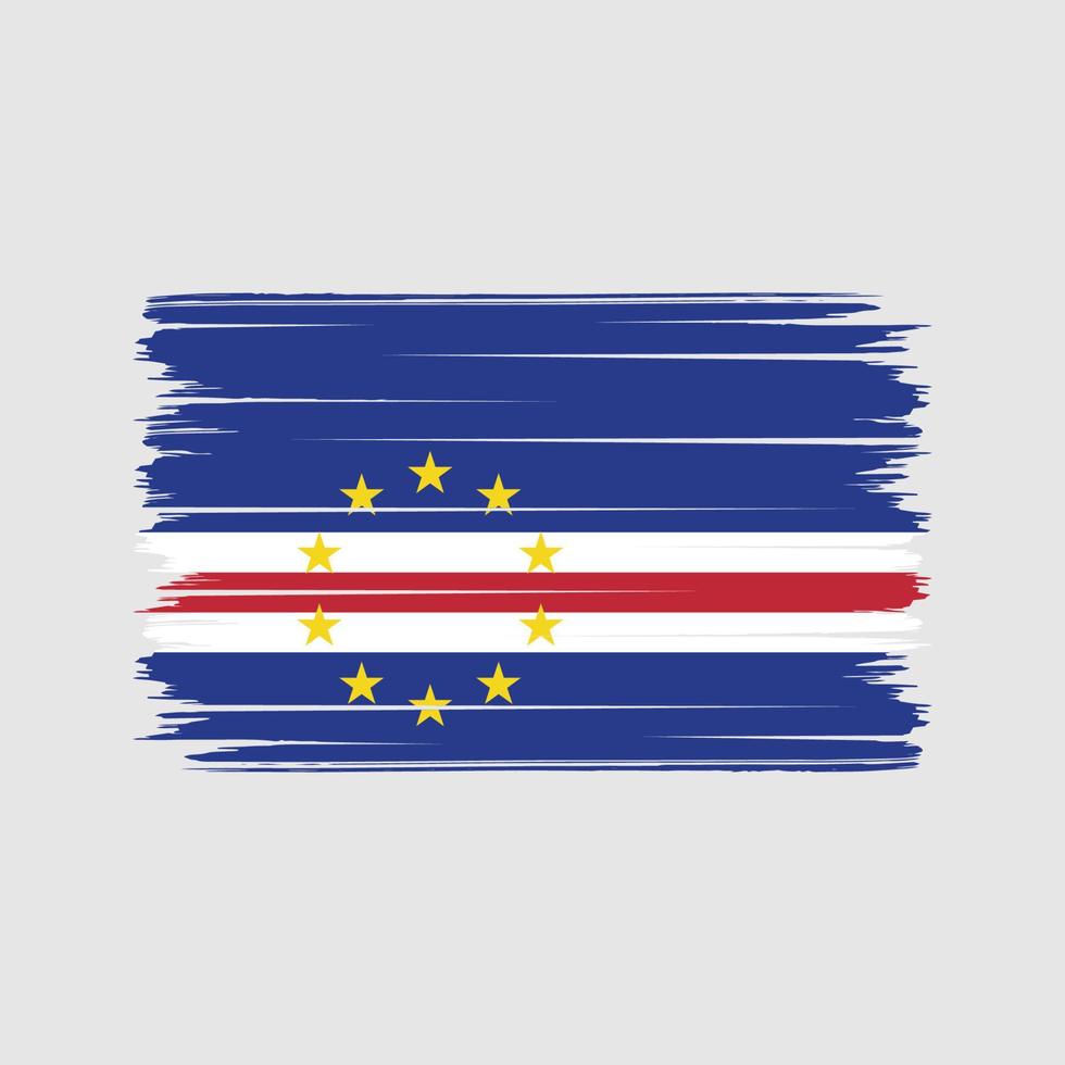 Cape Verde Flag Brush Strokes. National Flag vector