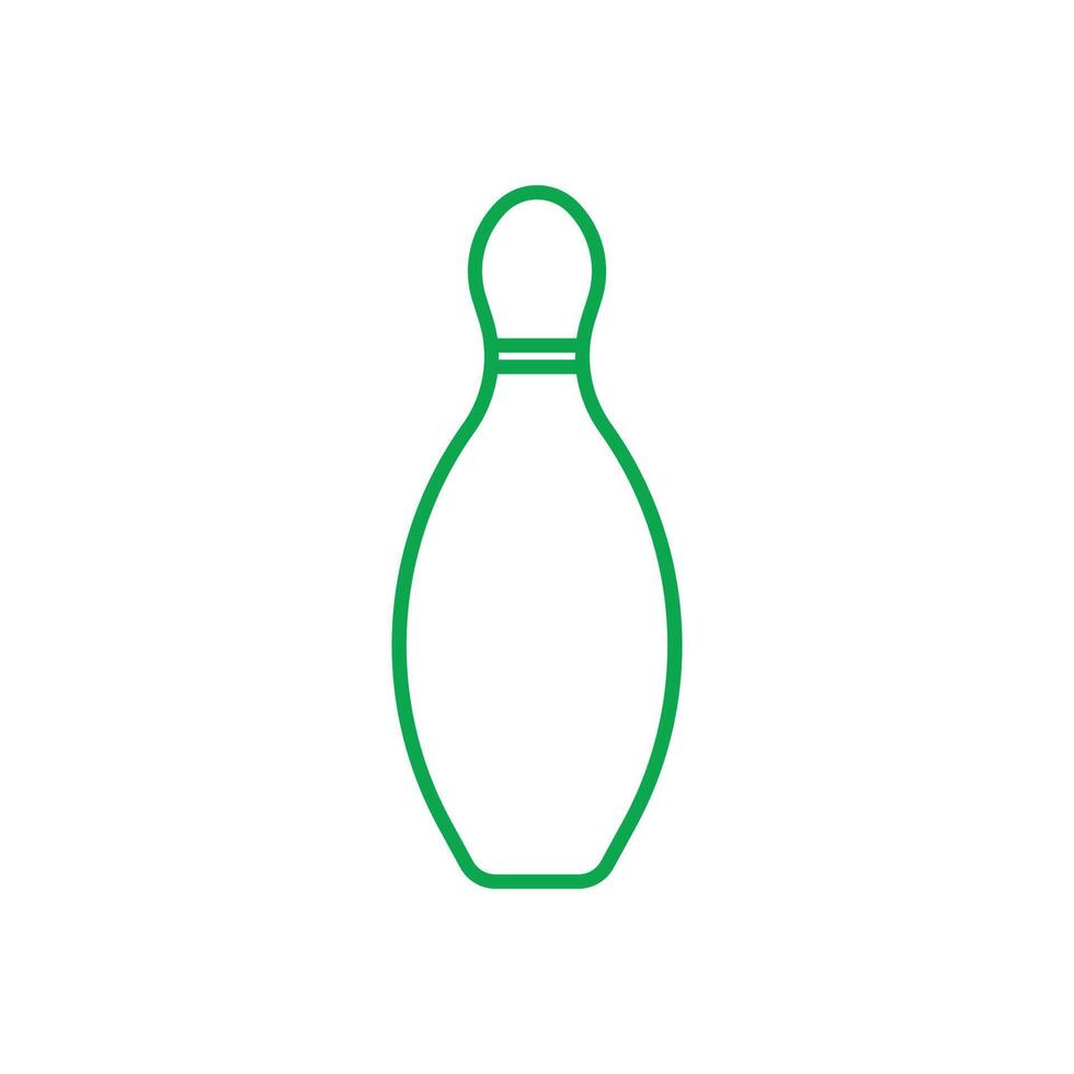 eps10 icono de línea de pin de bolos de vector verde aislado sobre fondo blanco. símbolo de bolos de bolos en un estilo moderno y plano simple para el diseño de su sitio web, logotipo, pictograma y aplicación móvil