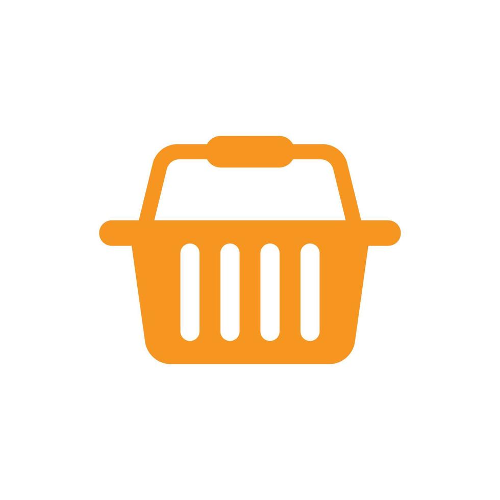 eps10 orange vector shopping basket solid icon isolated on white background. online shop symbol in a simple flat trendy modern style for your website design, logo, pictogram, and mobile application