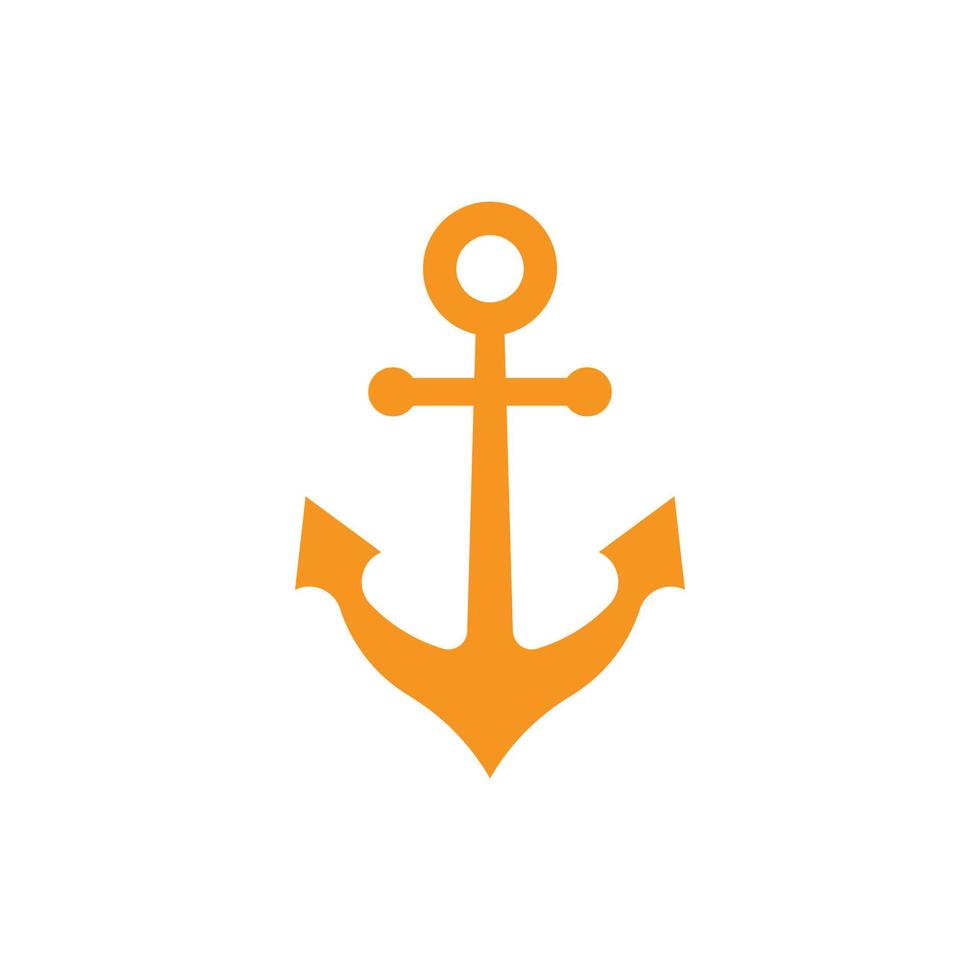 eps10 orange vector anchor icon isolated on white background. anchor marine symbol in a simple flat trendy modern style for your website design, logo, pictogram, and mobile application