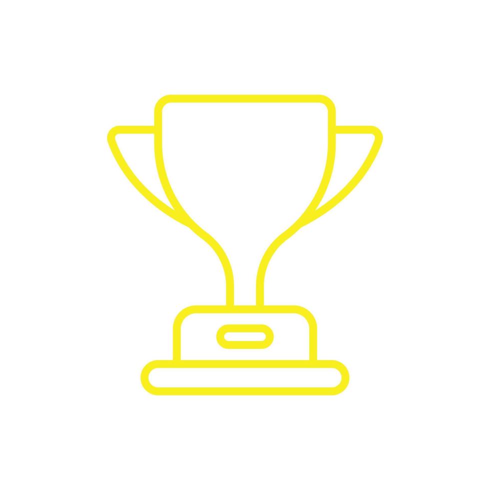 eps10 yellow vector trophy cup line icon isolated on white background. winner trophy symbol in a simple flat trendy modern style for your website design, logo, pictogram, UI, and mobile application