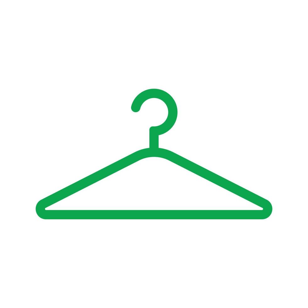 eps10 arte de línea de suspensión de ropa de vector verde aislado sobre fondo blanco. símbolo de percha en un estilo moderno y sencillo para el diseño de su sitio web, logotipo, pictograma, interfaz de usuario y aplicación móvil