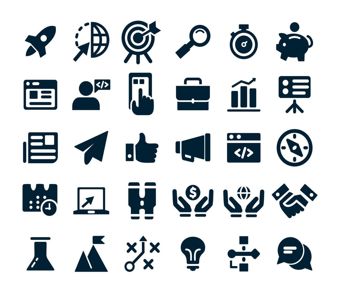 Startup icon set collection vector 10365824 Vector Art at Vecteezy