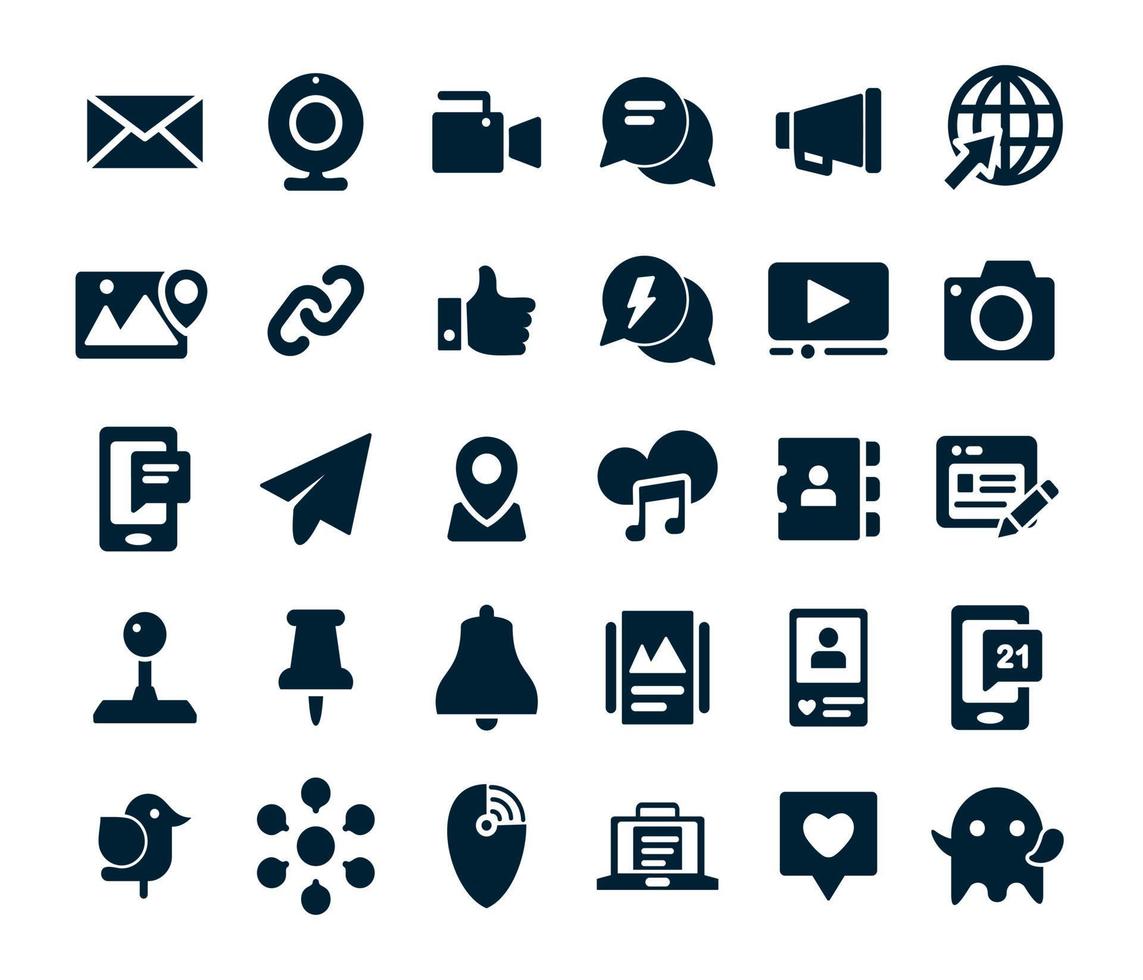 social media icon set collection vector