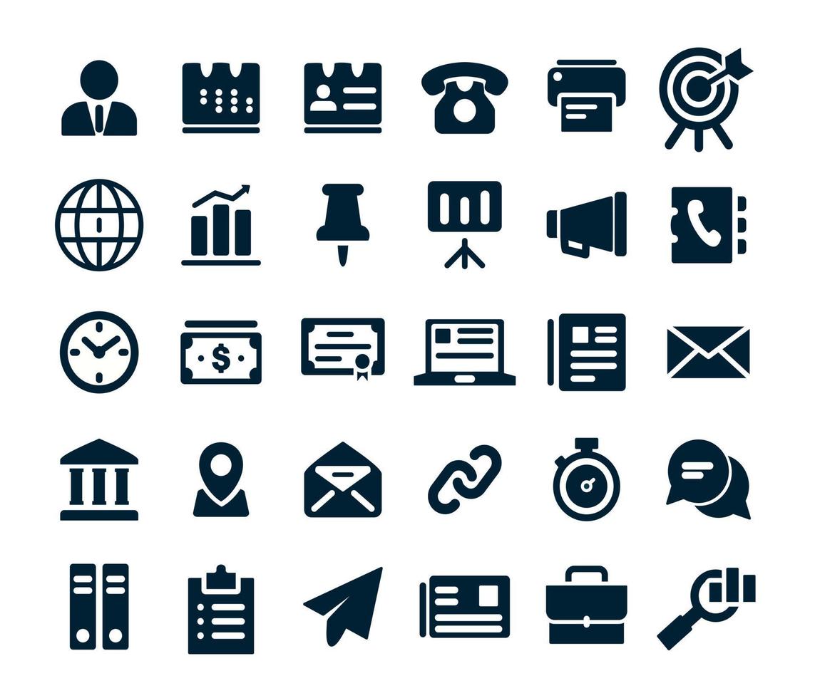 Business and office icon set collection vector