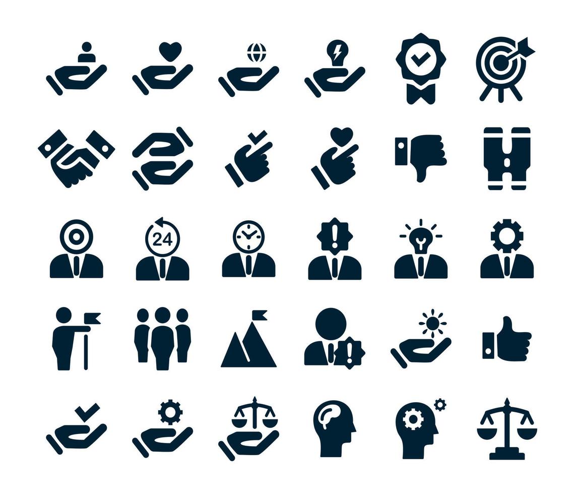Work ethics icon set collection vector