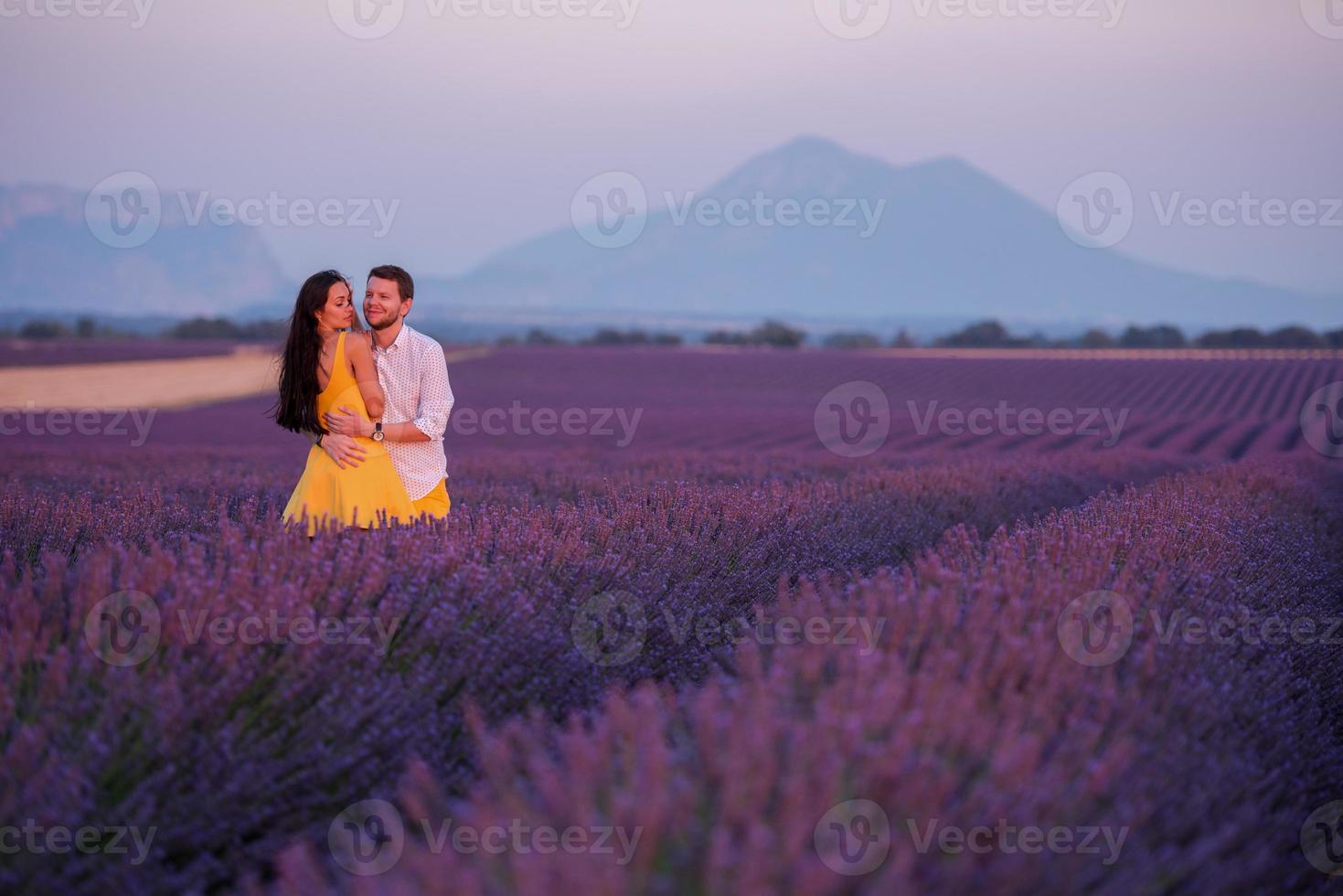 couple in lavender field photo