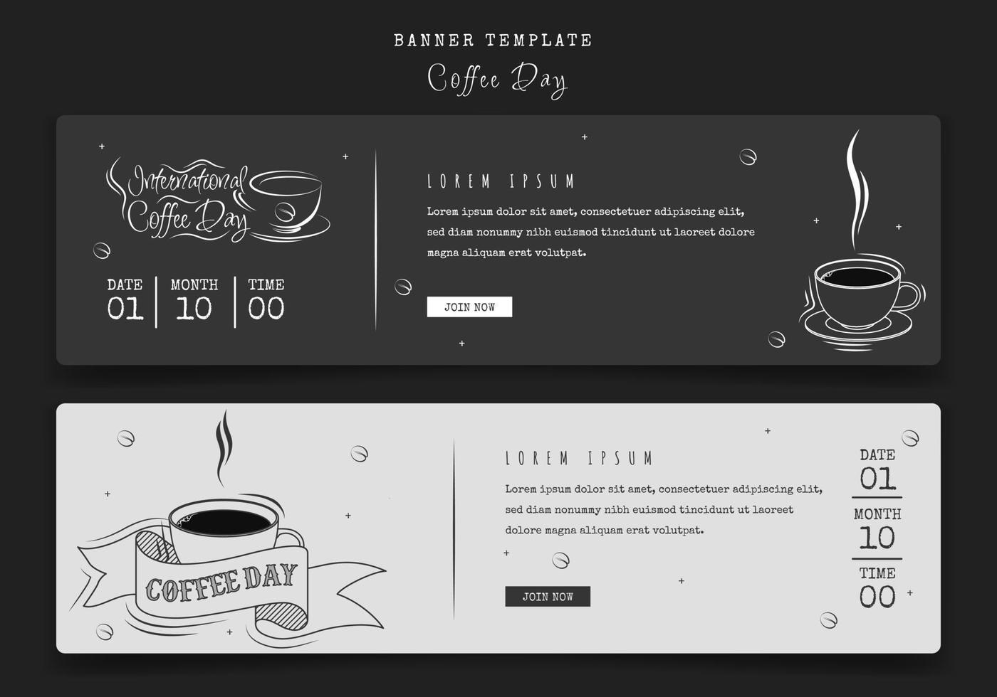 Banner template in landscape design for coffee day campaign or coffee advertisement design vector