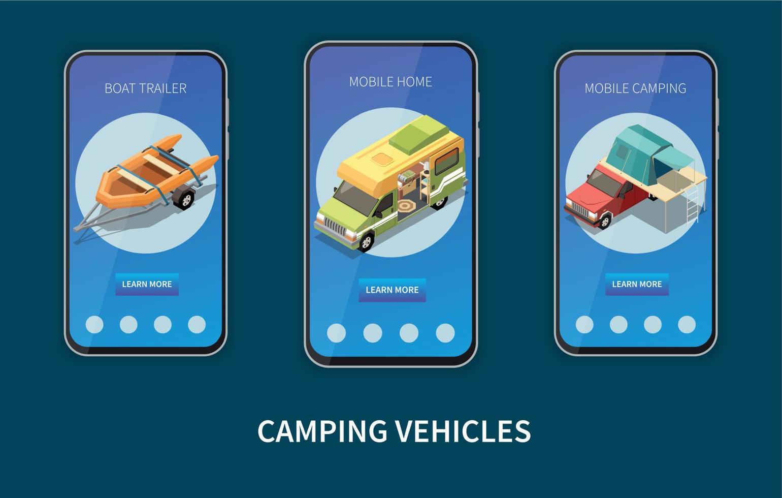 Camping Isometric Composition vector