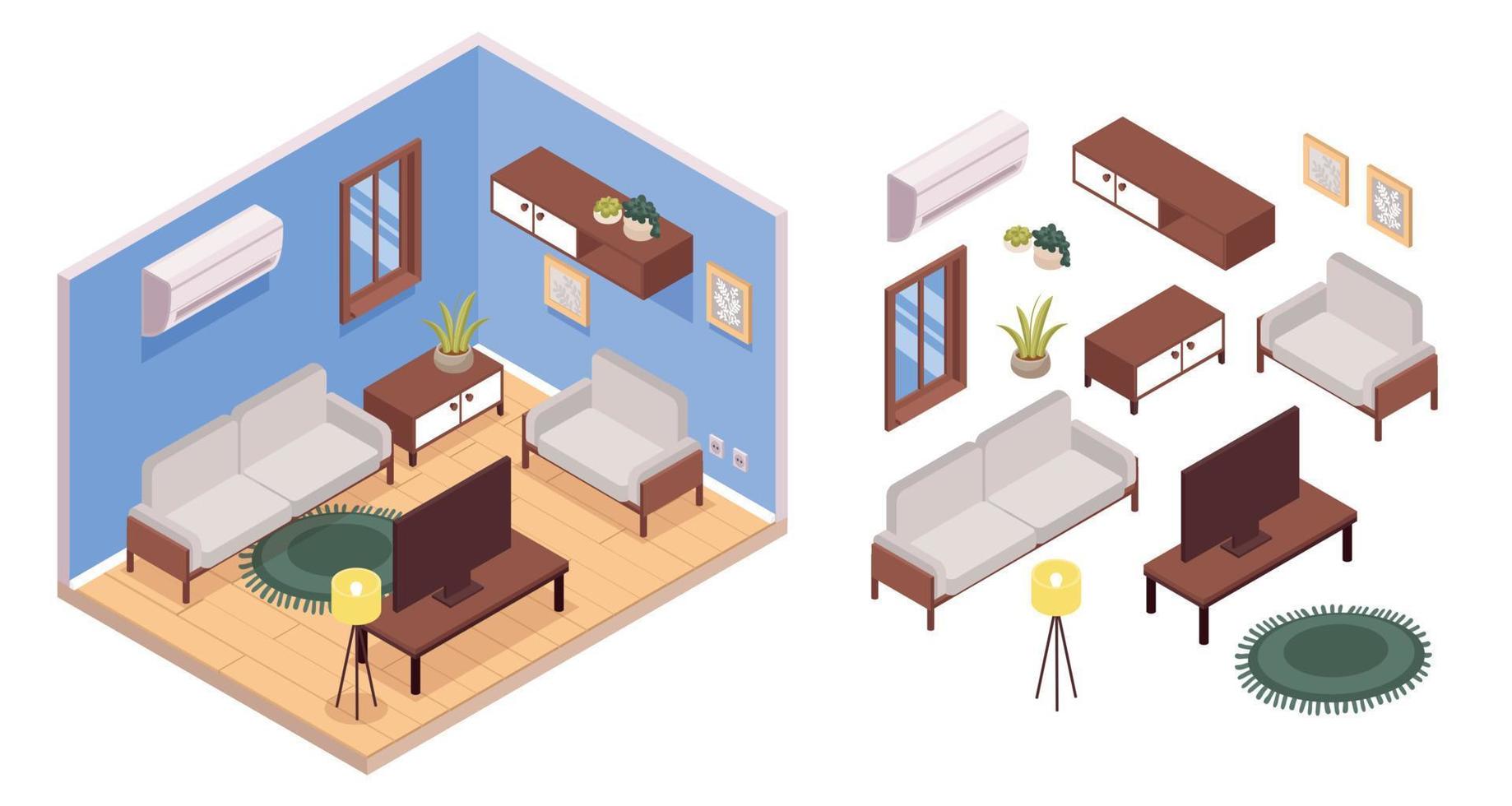 Isometric Interior Design vector