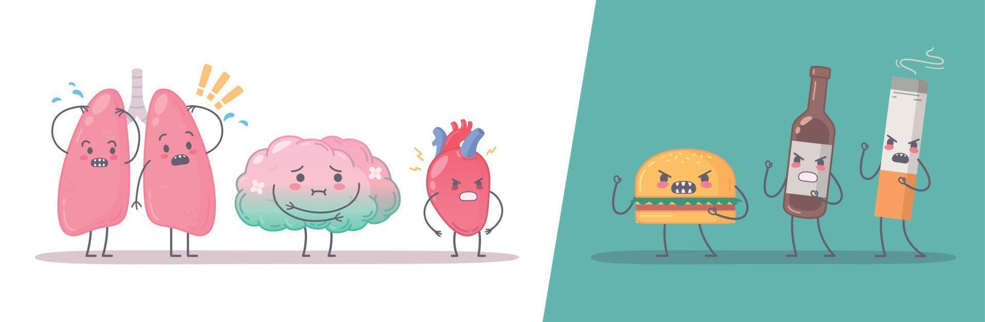 Human Organs Characters Compositions vector