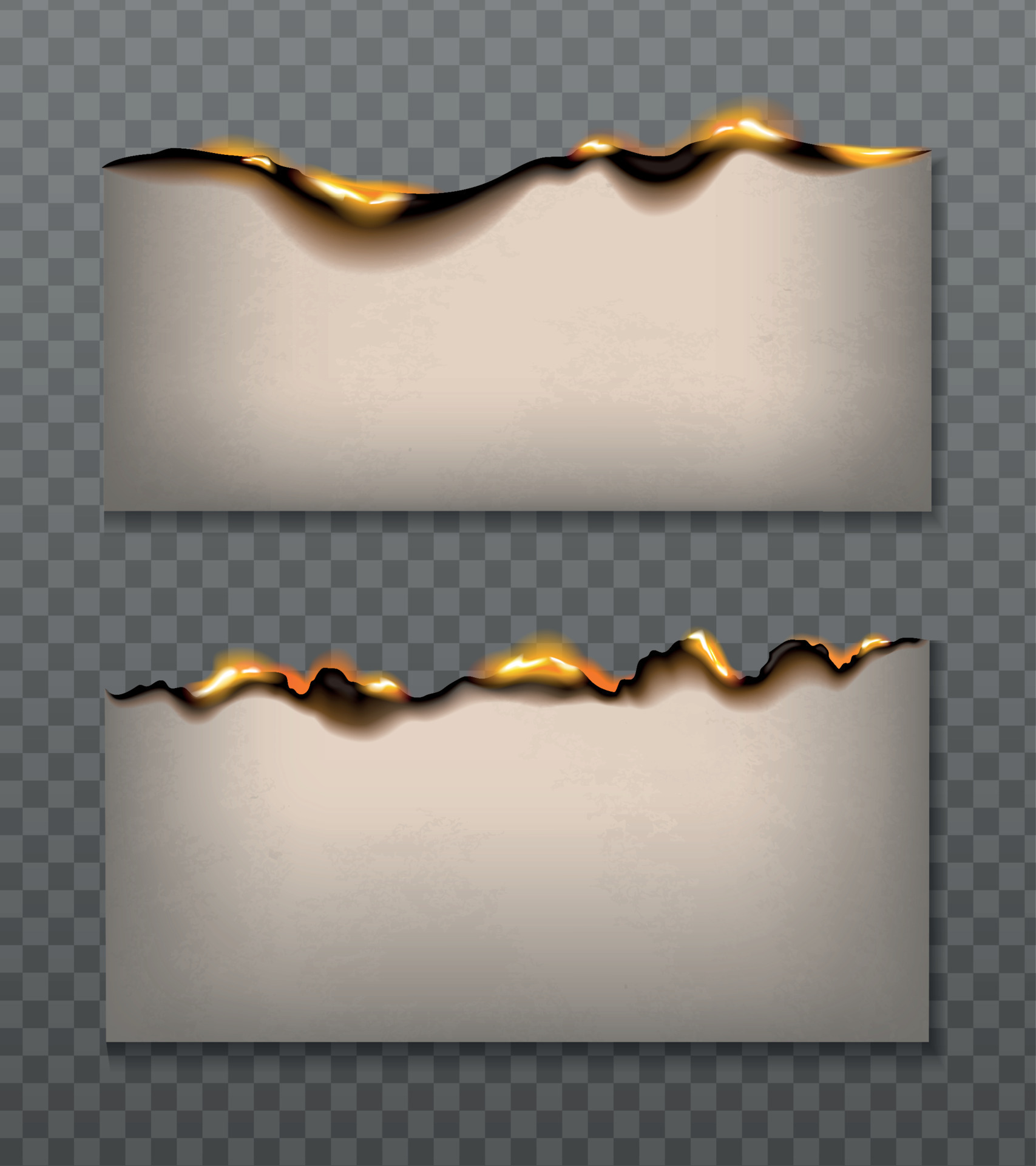 Burning Paper Banners Set 10366460 Vector Art at Vecteezy