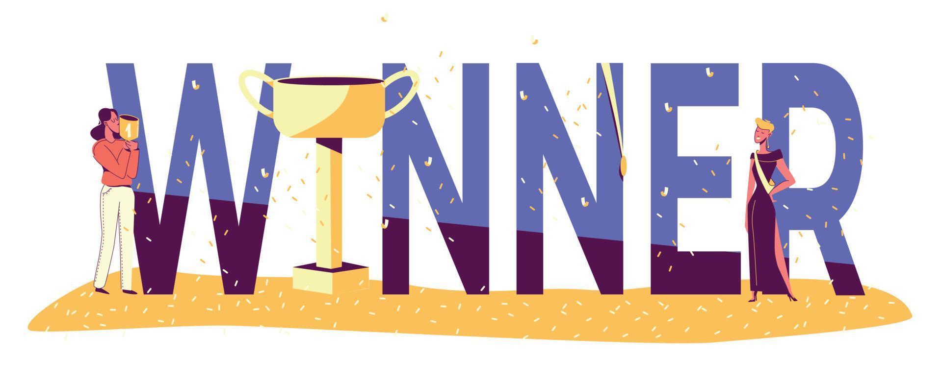 Winner People Text Composition vector