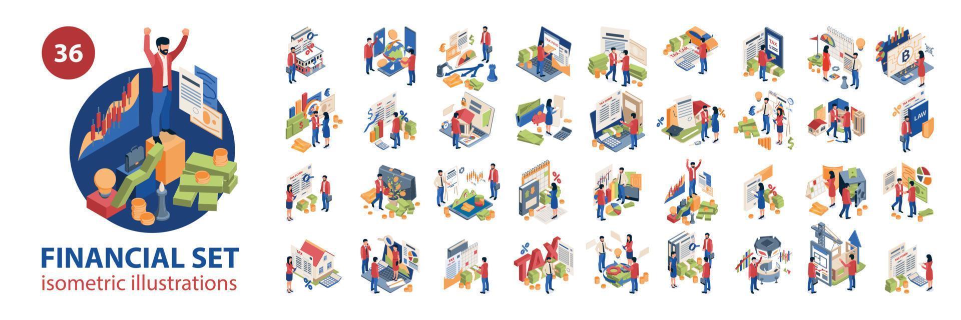 Financial Icons Investment Set vector