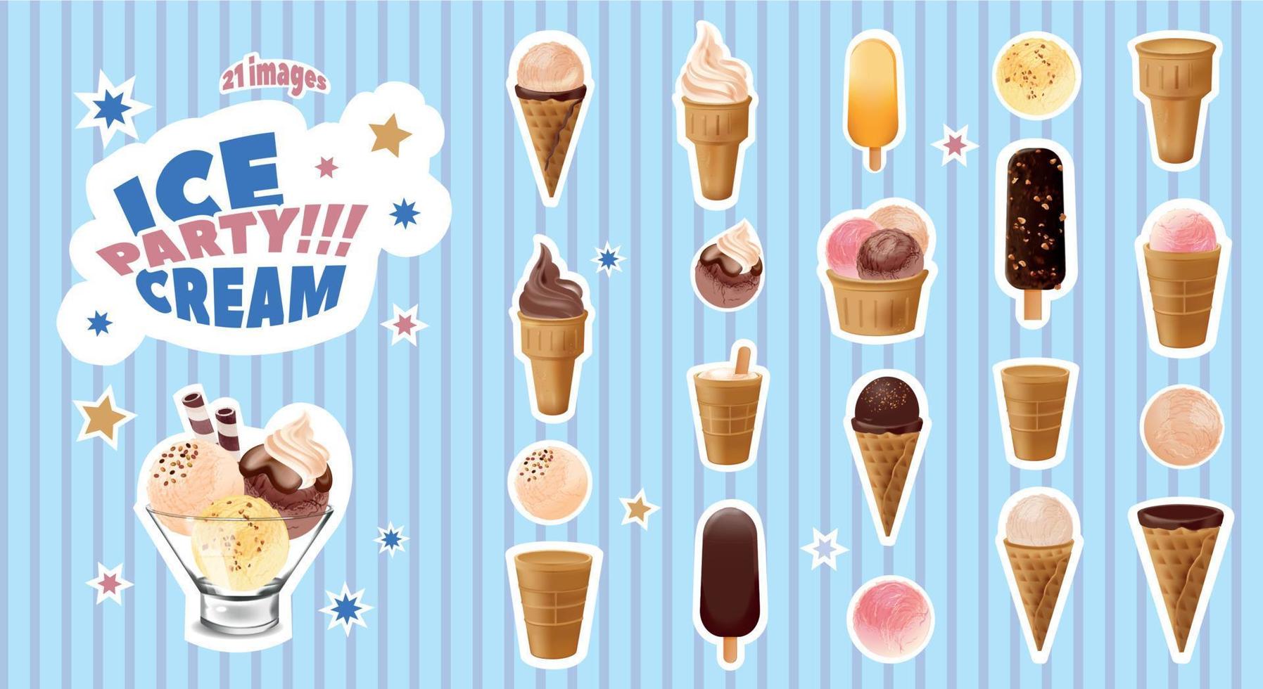 Party Ice Cream Set vector