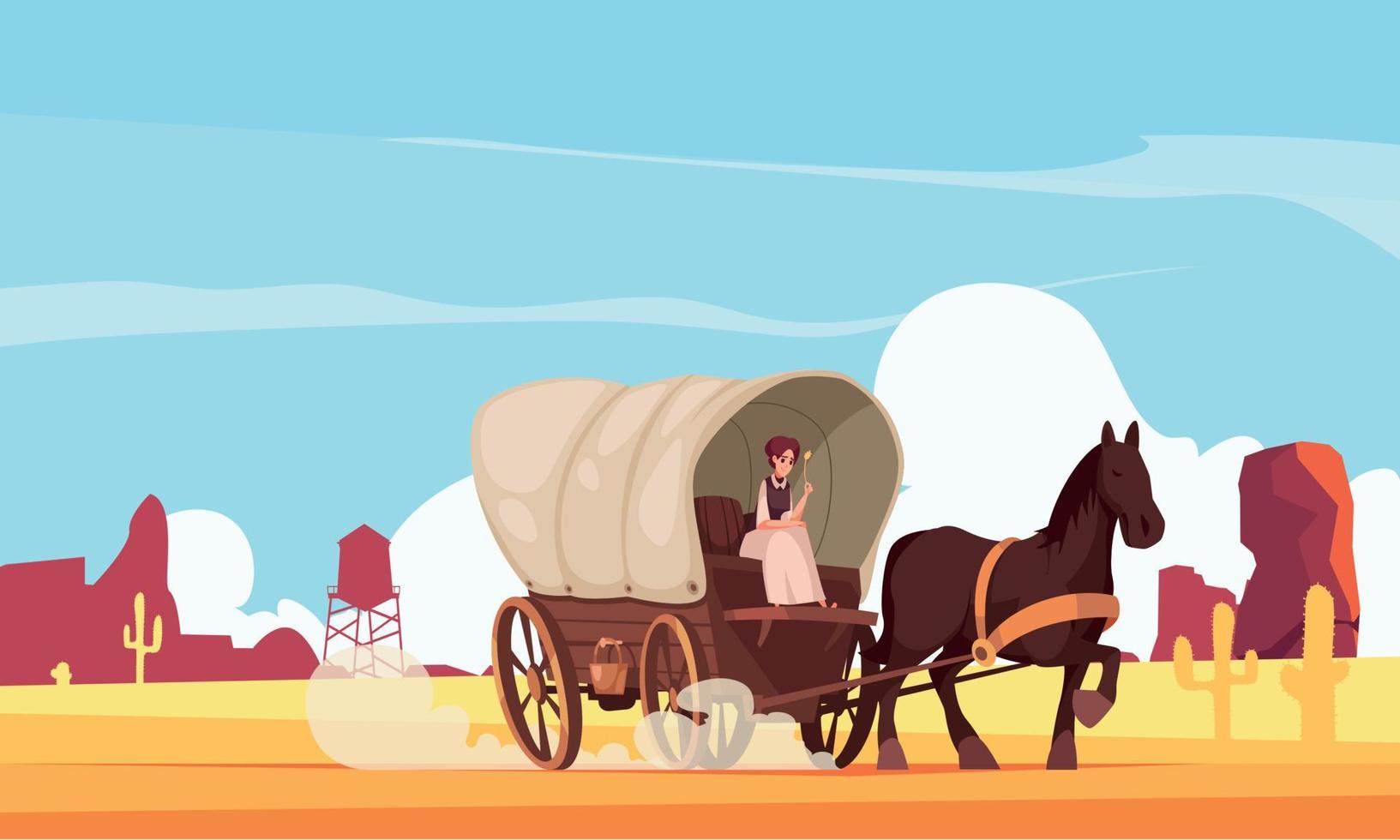 Horse Drawn Vehicle Composition vector